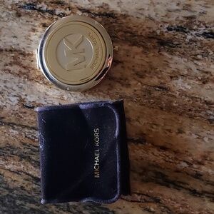 Michael Kors Gold Compact with Black Pouch